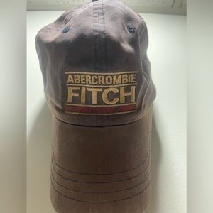 Vintage 90s Abercrombie&Fitch leather strapback baseball hat 100% cotton